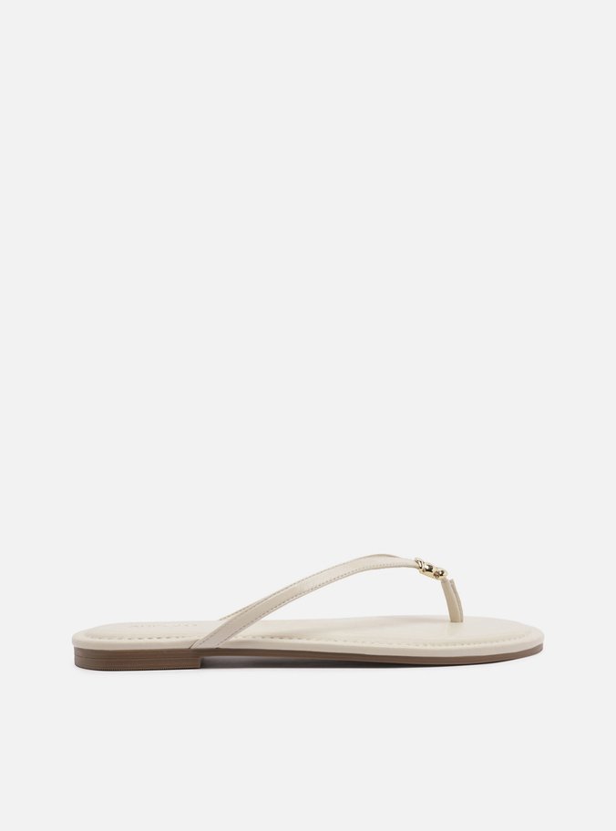 Rasteira Off White Tiras Flip Flop Metal