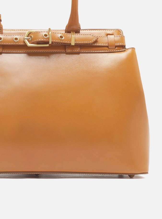 Bolsa Tote Caramelo Couro Grande Bag Charm Victória
