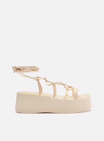 Sandália Off-White Flatform Amarração Nós Brizza