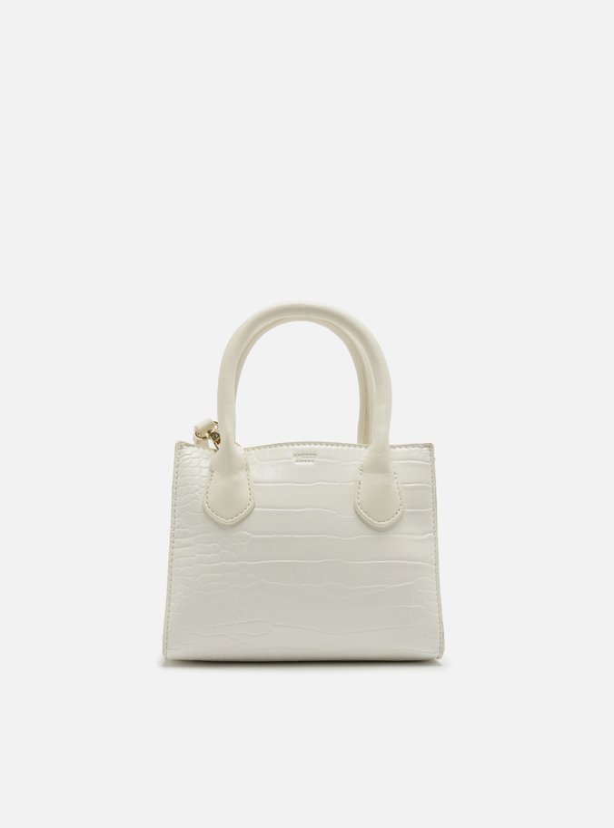 Bolsa Tote Branca Croco Pequena