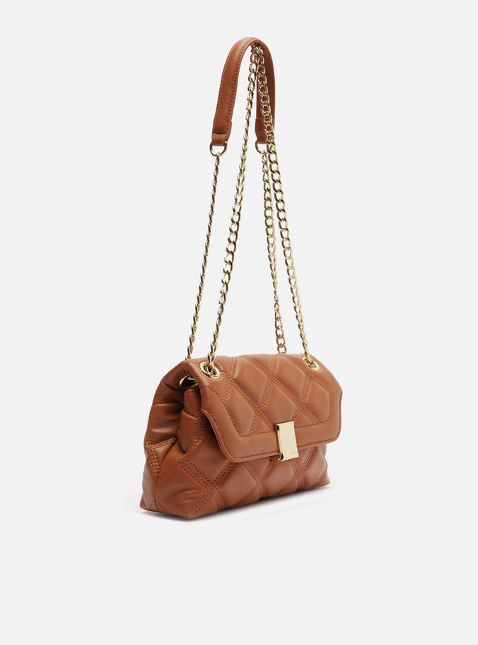 Bolsa Tiracolo Marrom Matelassê Pequena Corrente