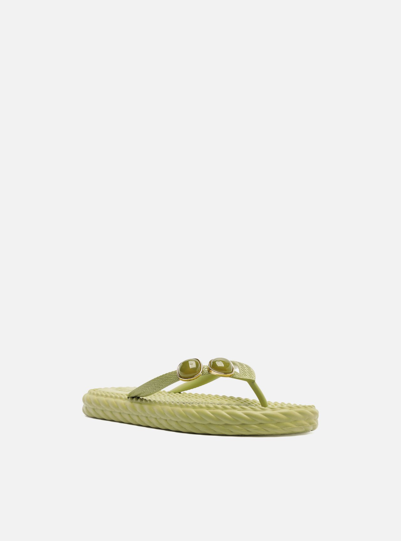 Chinelo de Dedo Verde Marrocos Flip Flop Pedras — foto 2