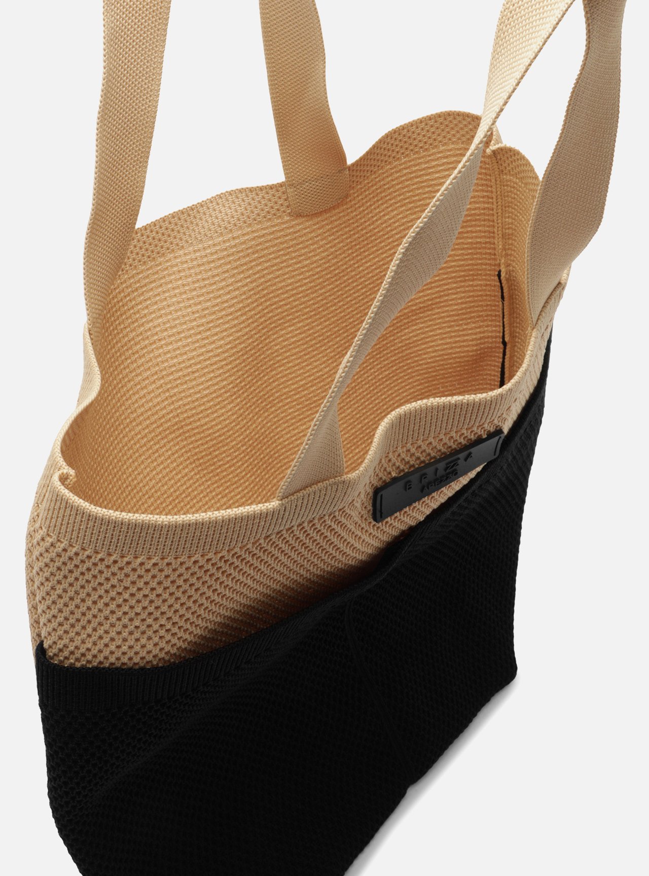 Bolsa Shopping Preta Knit Grande Metais Brizza — foto 4