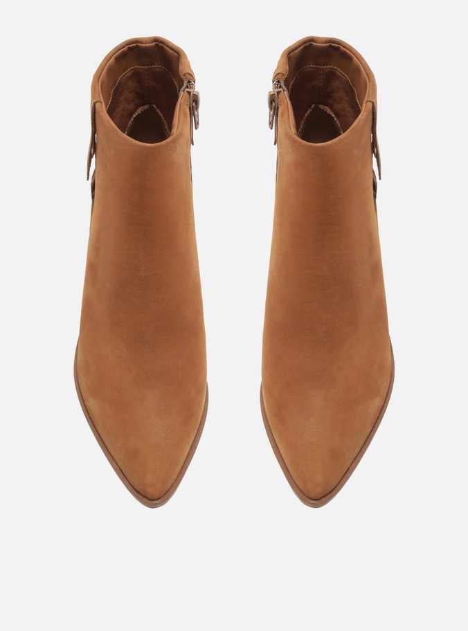 Bota Marrom Nobuck Cano Curto Franjas