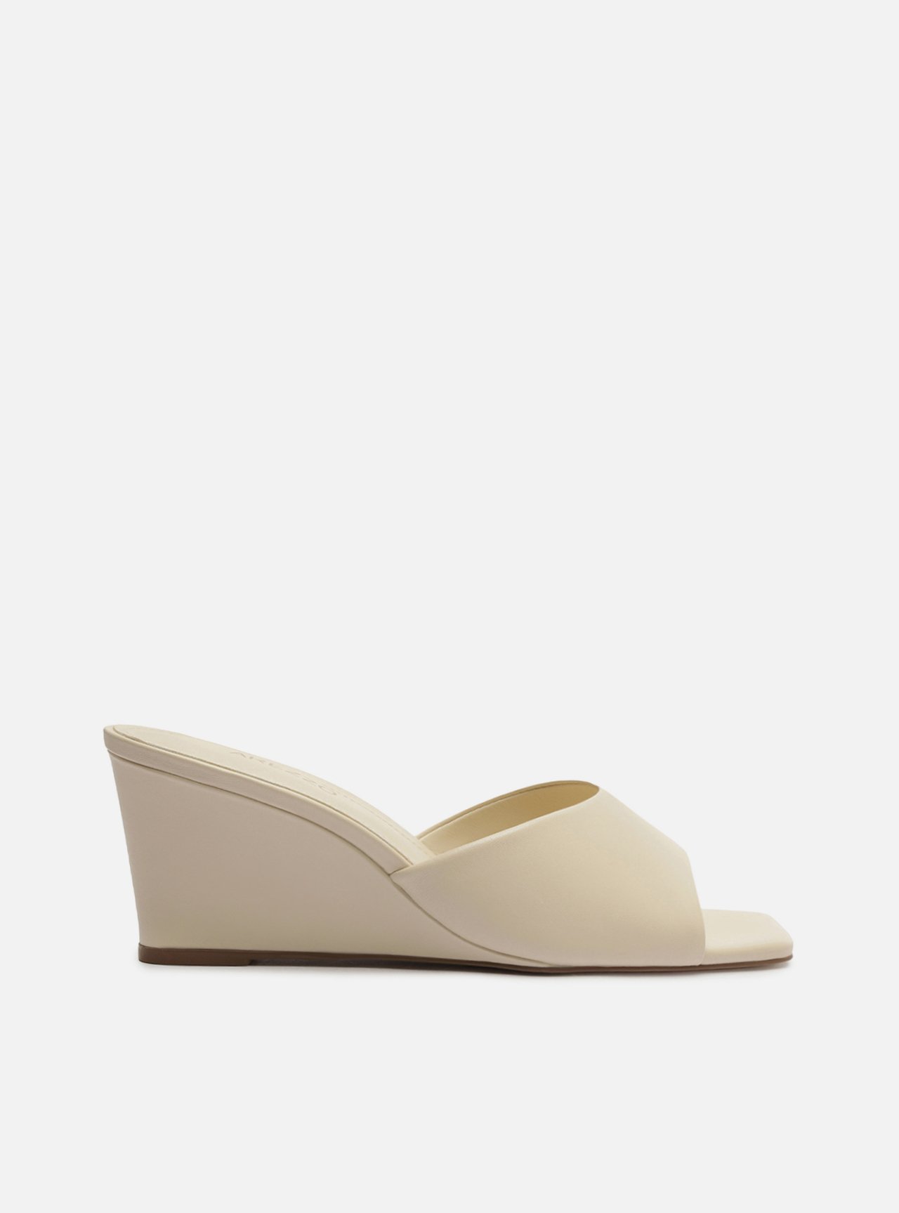 Tamanco Off White Couro Anabela — foto 1