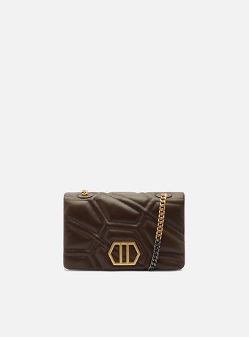 Bolsa Tiracolo Marrom Couro Emma Média Longa