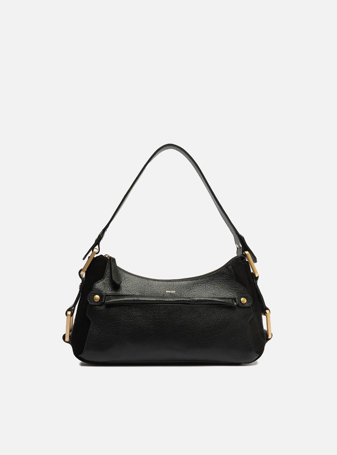 Bolsa Tiracolo Preta Couro Gretha Média