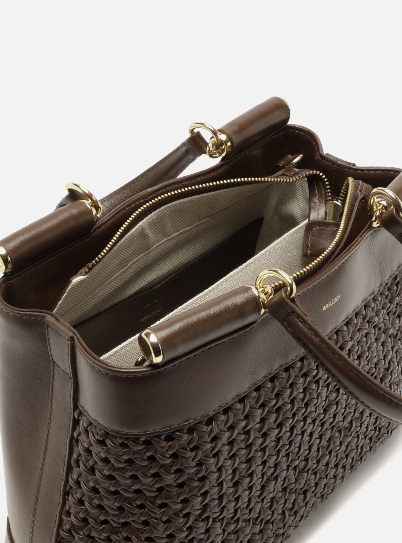 Bolsa Tote Marrom Couro Média — foto 4