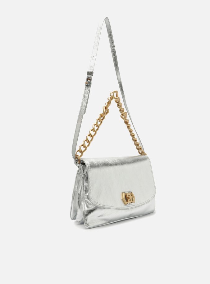 Bolsa Tiracolo Prata Couro Amélia Grande
