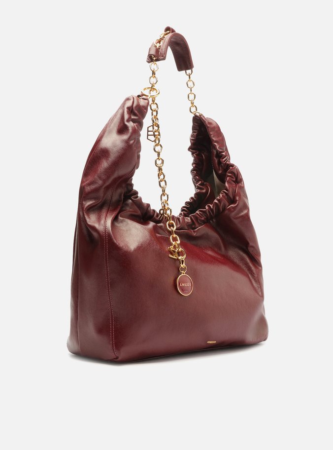 Bolsa Hobo Vermelha Couro Olívia Grande