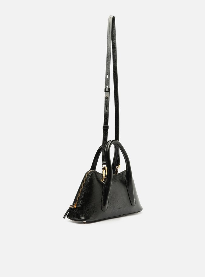 Bolsa Tote Preta Couro Média Modern