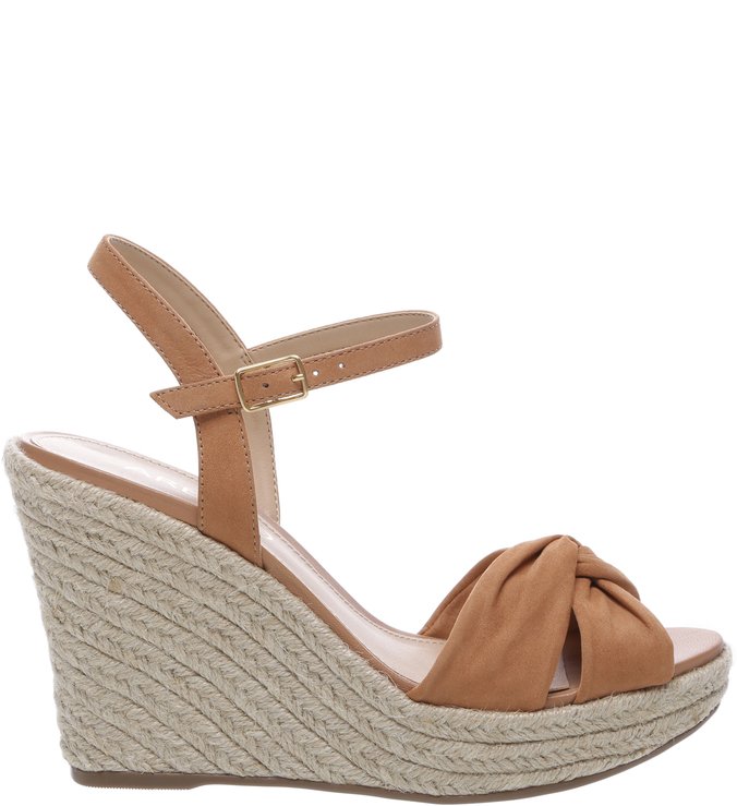 Sandália Plataforma Nobuck Nó Natural Peach