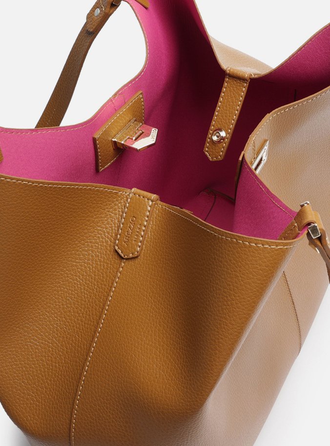 Bolsa Shopping Caramelo Grande Encaixe Metal