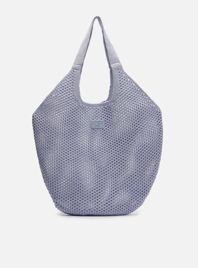 Bolsa Shopping Azul Crochê Mayra Glam Grande