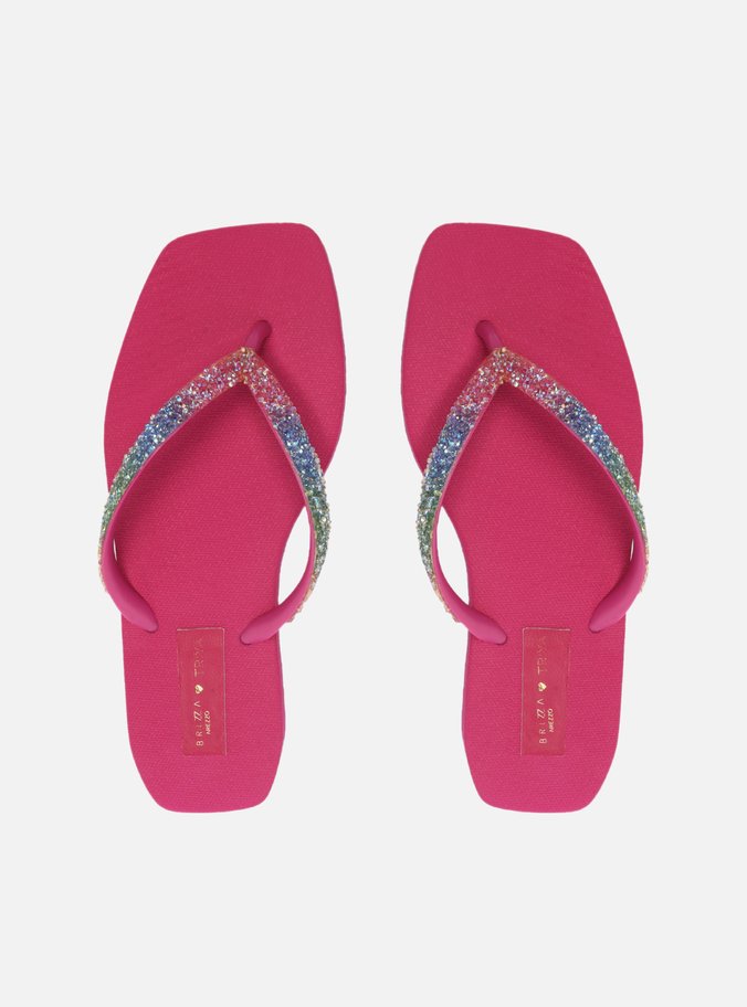 Chinelo de Dedo Roxo Tiras Color Square Brizza Triya