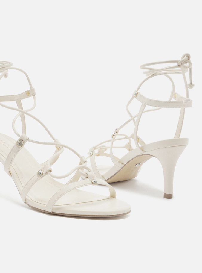 Sandália Off-White Salto Fino Amarração