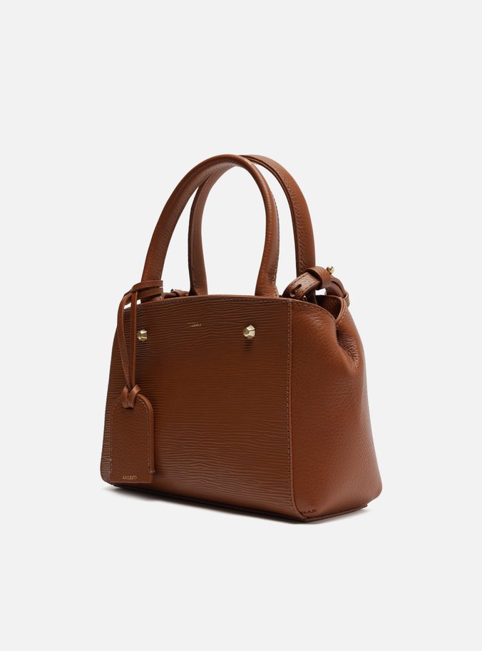 Bolsa Tote Marrom Couro Wave Bella Pequena