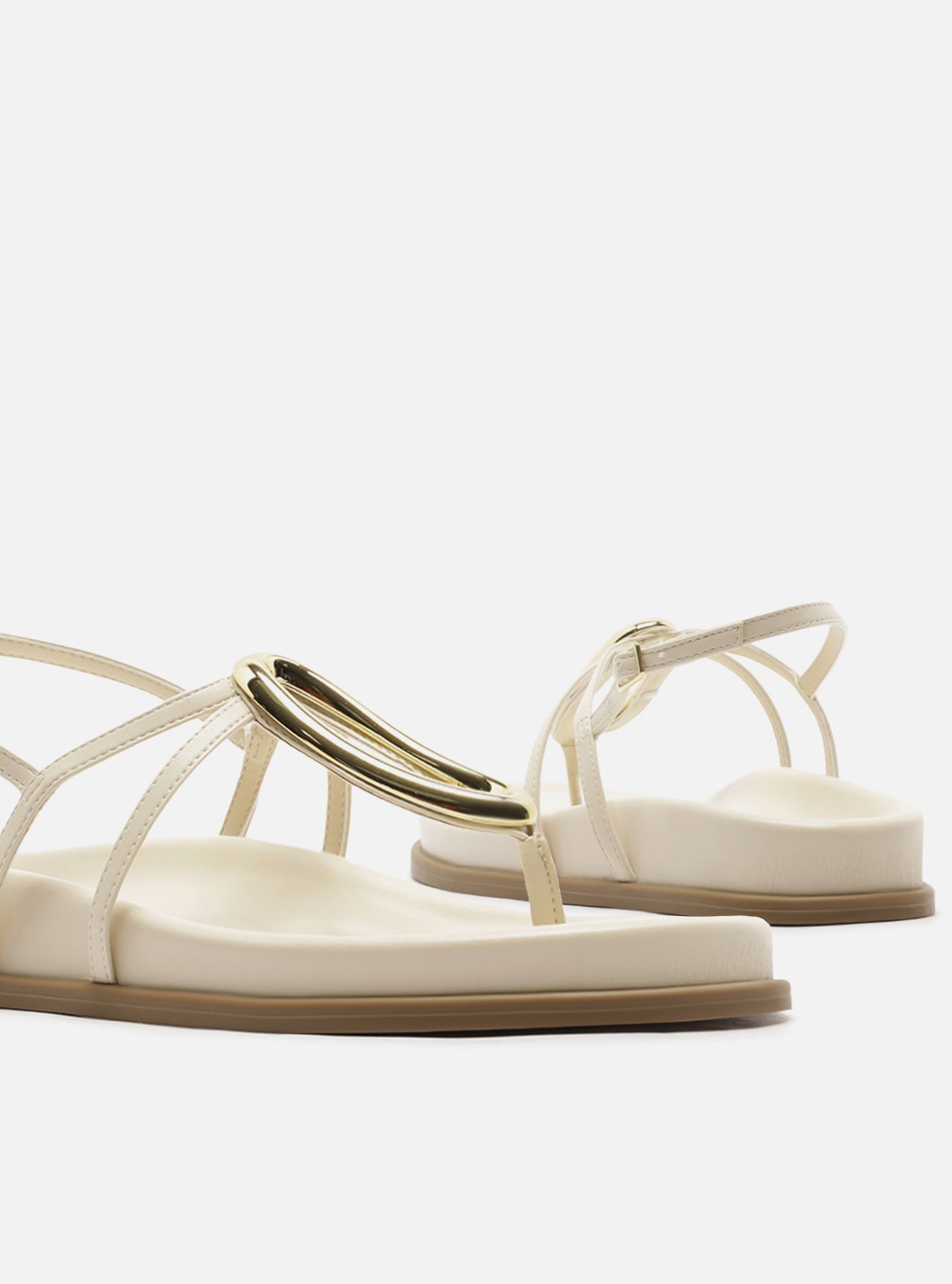 Sandália Papete Off White Metal Orgânico Vazado — foto 4