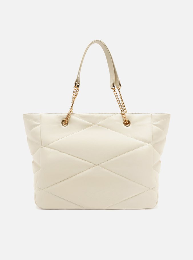Bolsa Shopping Off-White Couro Grande Matelassê