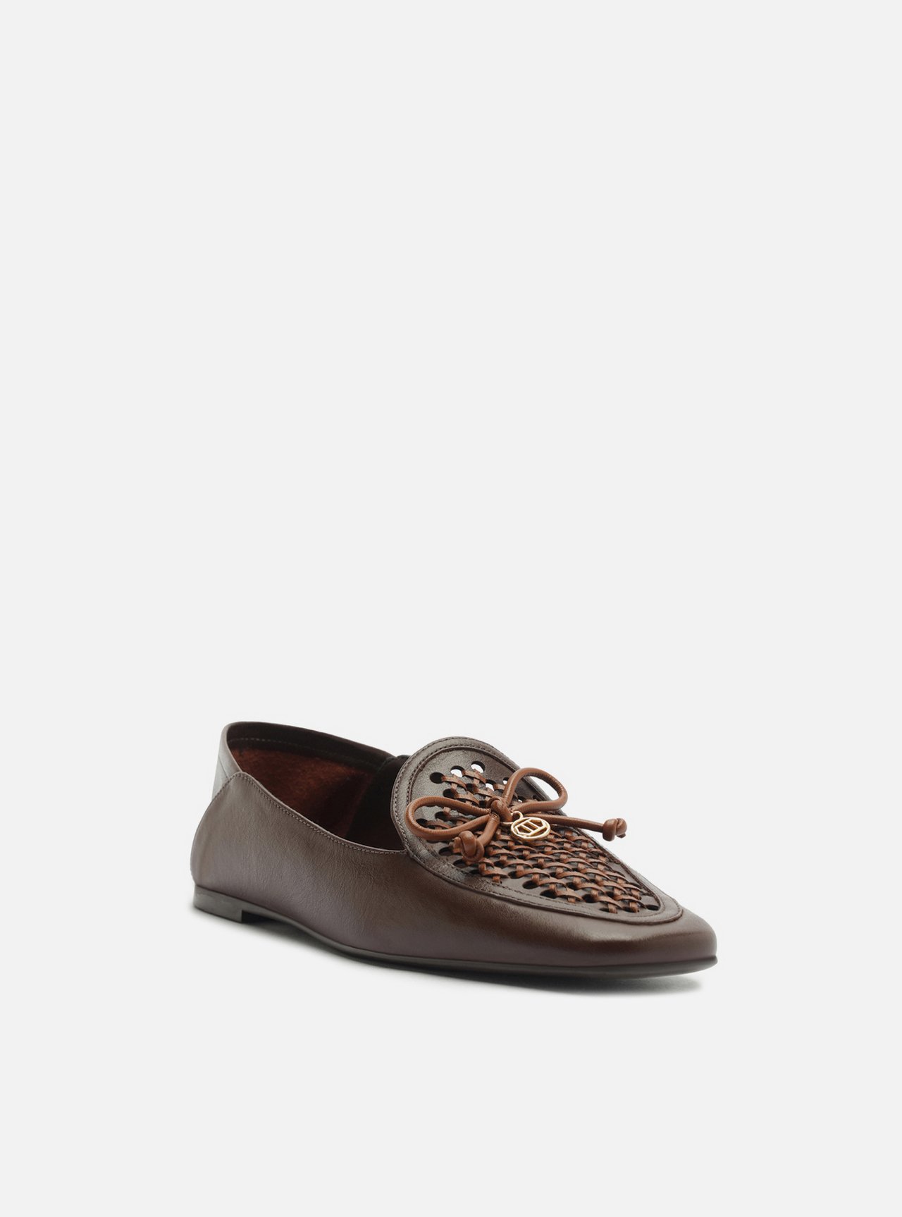 Mocassim Marrom Bico Quadrado Tressê — foto 2