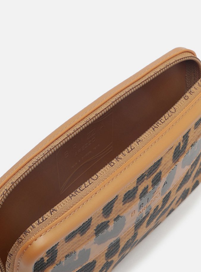 Clutch Marrom Animal Print Alça Malu