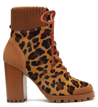 Bota Animal Print Pelo Bloco Tratorada Lizza