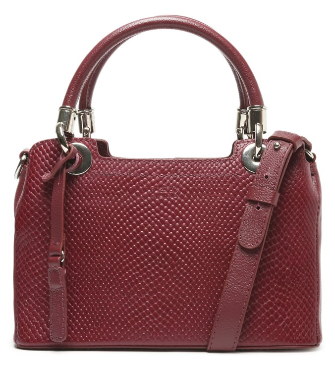 Bolsa Tote Couro Skin Média Bordô