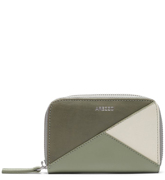 Carteira Couro Amanda Grande City Army e Soft Mint