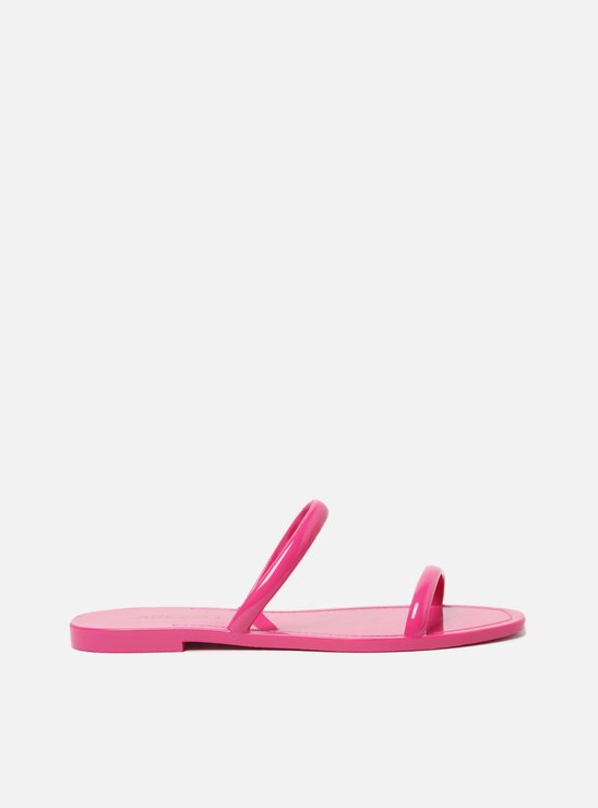 Kit Rasteira Rosa Brilho e Bag Transparente Brizza