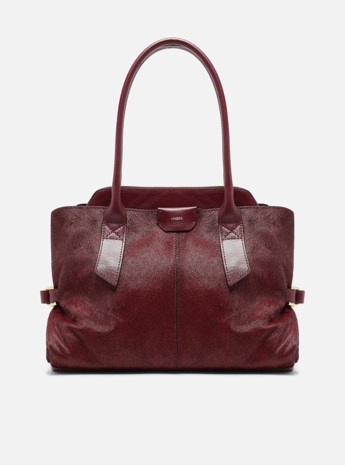 Bolsa Tote Vermelha Pelo Couro Grande