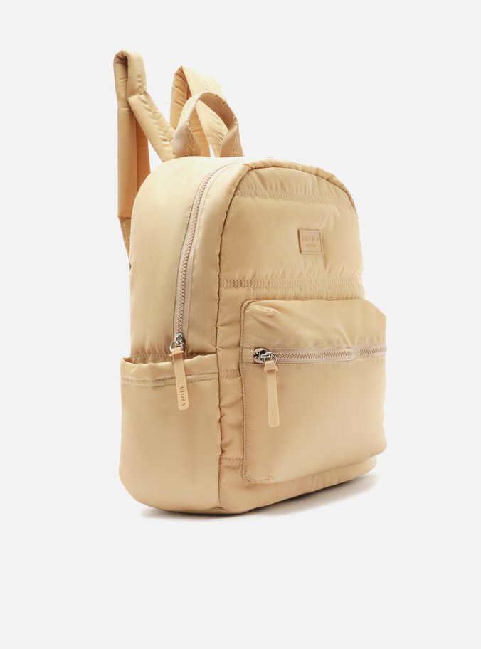 Mochila Bege Nylon Grande Sporty