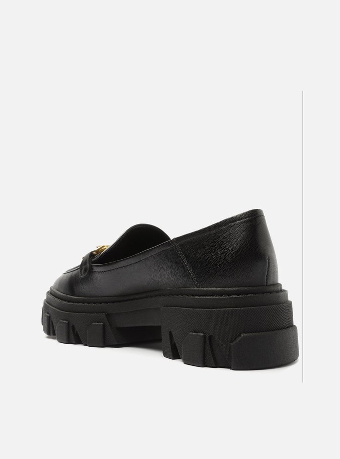 Mocassim Preto Couro Tratorado Bridão