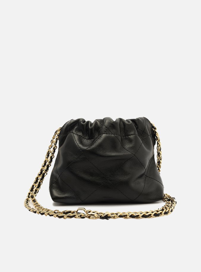 Bolsa Tiracolo Preta Couro Esther Pequena