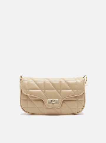 Bolsa Tiracolo Bege Matelassê Média