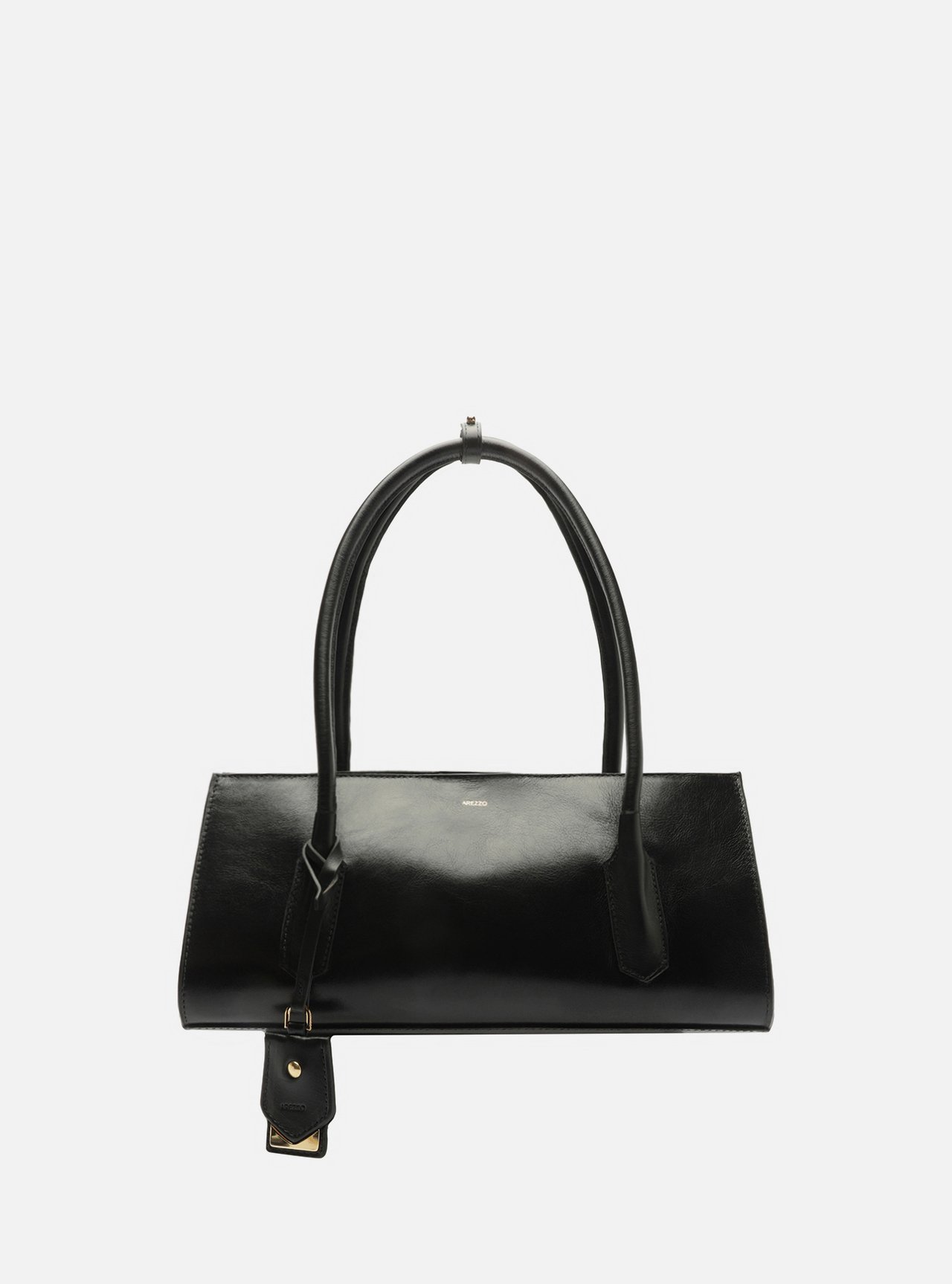 Bolsa Shoulder Preta Couro Média Alça Corrente — foto 8