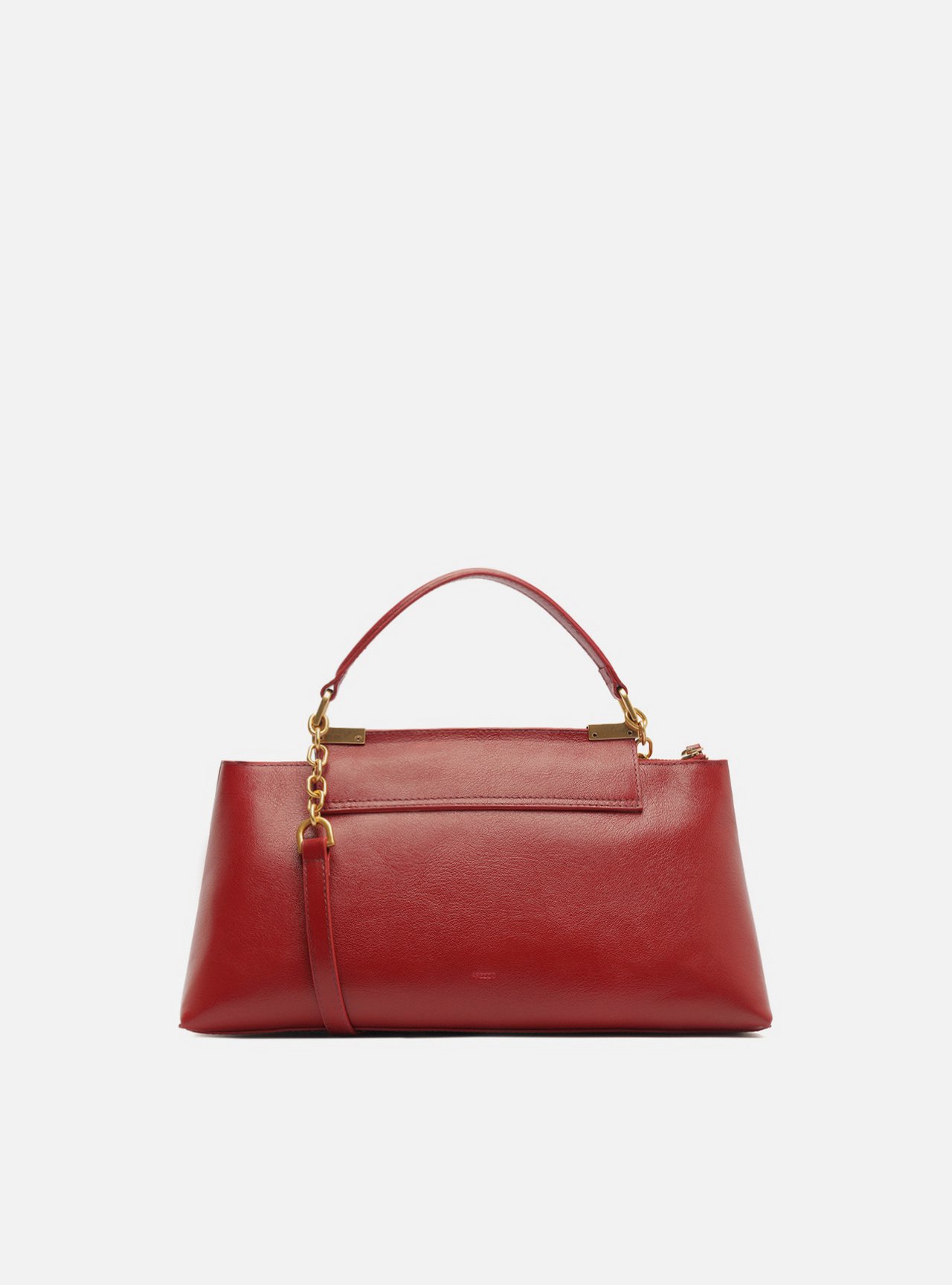 Bolsa Tote Vermelha Couro Média — foto 3