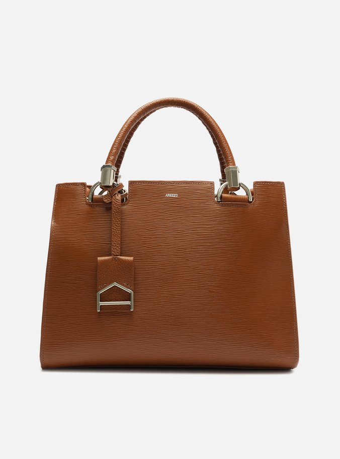 Bolsa Tote Marrom Caramel Couro Abraccio Grande
