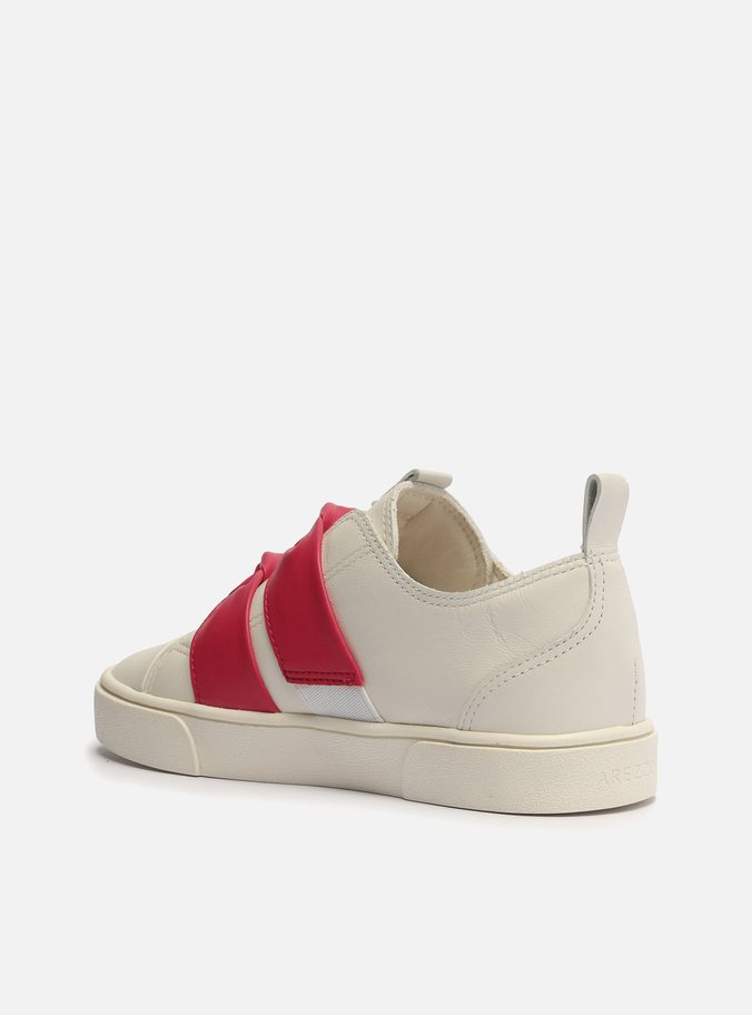 Tênis Infantil Slip On  Branco e Rosa Laço