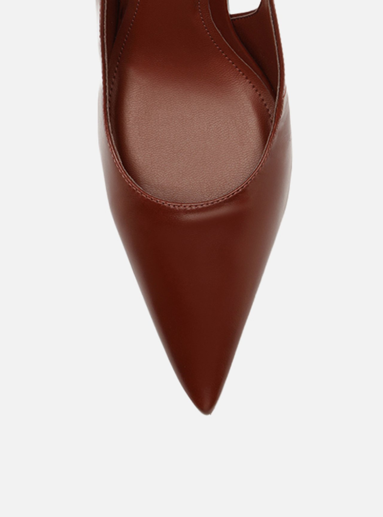 Scarpin Vermelho Couro Salto Fino Dourado — foto 5