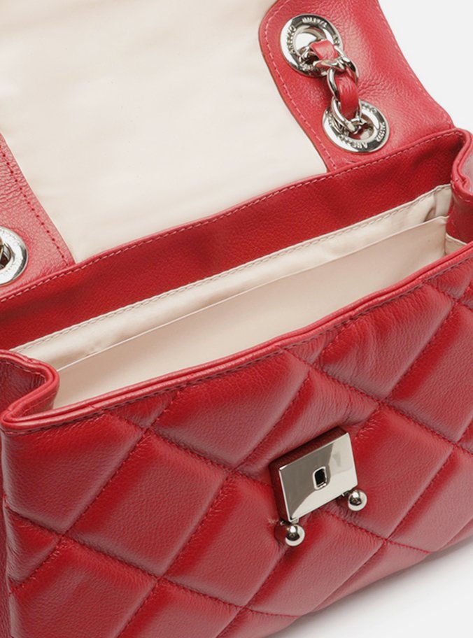 Bolsa Tiracolo Vermelha Couro Mizz Média