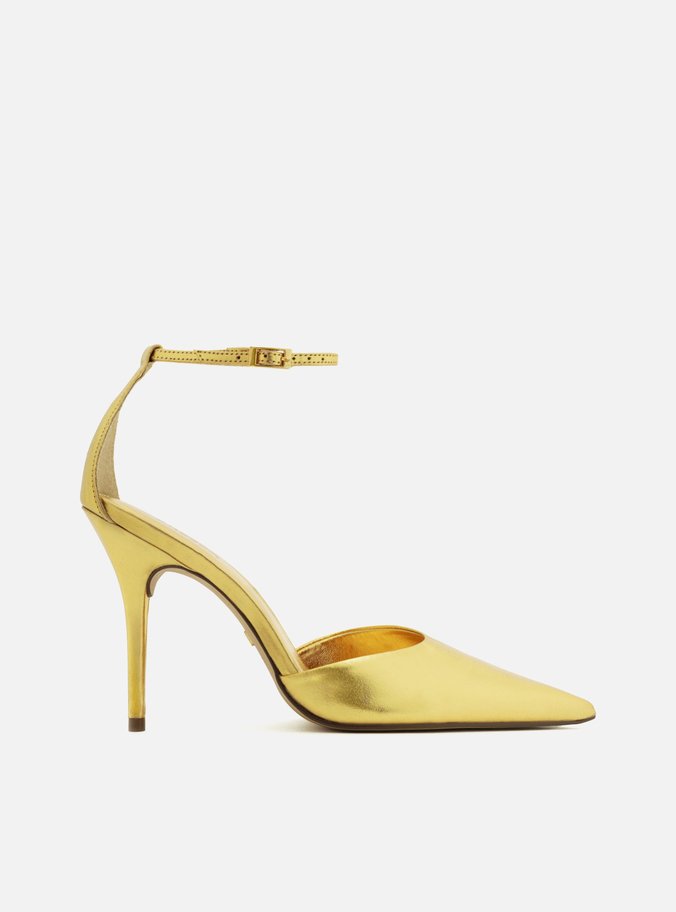 Scarpin Dourado Salto Fino