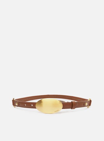 Cinto Marrom Couro Fivela Maxi Metal