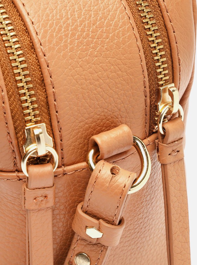 Bolsa Tiracolo Marrom Couro Francine Média