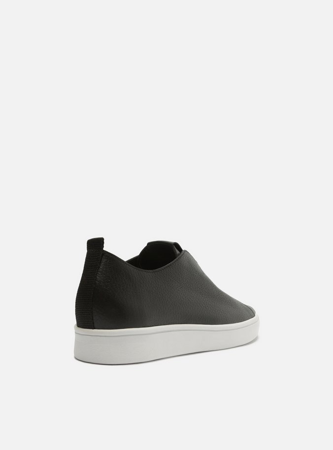 Tênis Slip On Preto Couro Tag