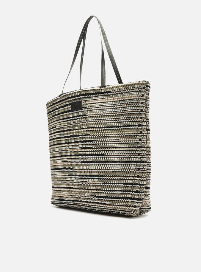 Bolsa Shopping Crochê Multicolorida Brizza