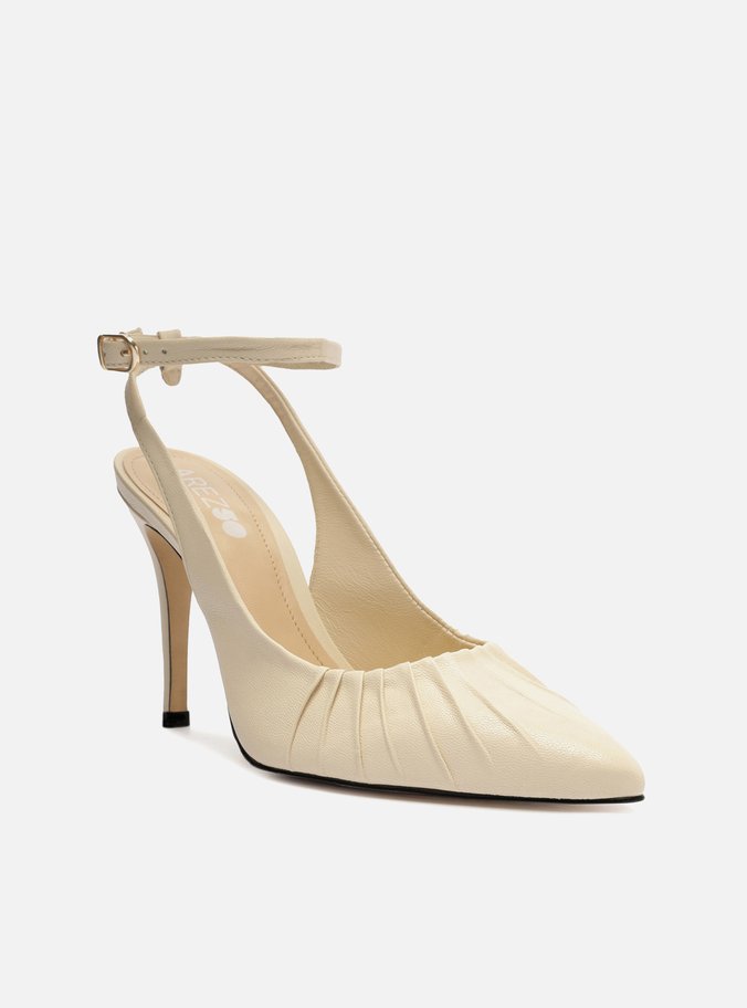 Scarpin Off-White Couro Salto Alto Fino Slingback | Arezzo