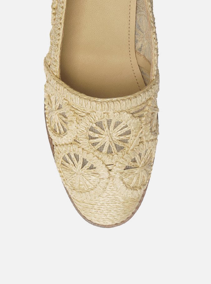 Espadrille Natural Bordada Rasteira TIG