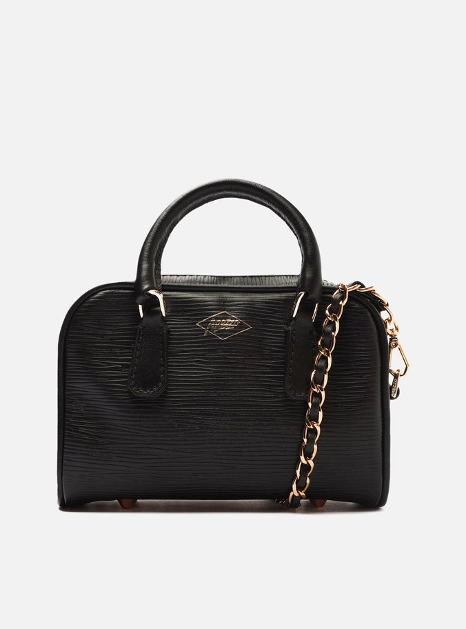 Bolsa Tiracolo Preta Couro Lívia