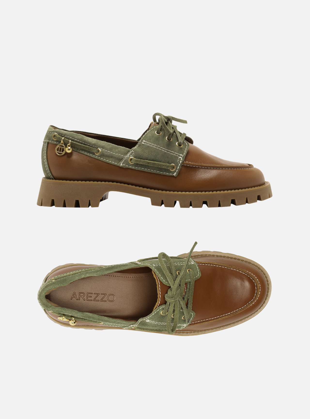 Mocassim Bico Redondo Amarração Suede Metais — foto 5