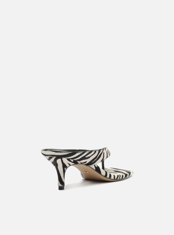 Tamanco Animal Print Salto Médio Thong